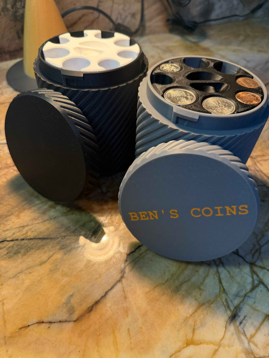 Coin Organizer / Jar / Customizable / 5"x4.25"