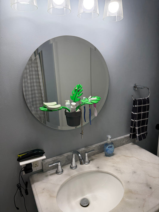 Monstera Bathroom Organizer - Mirror Mount