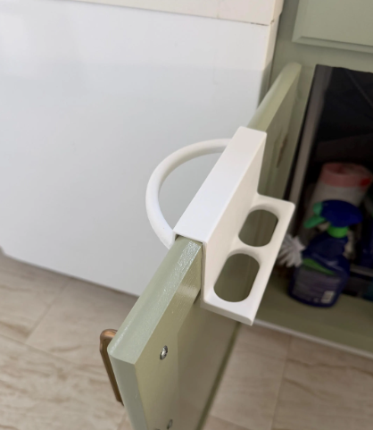 Cabinet Door Towel and Spray Bottle Holder