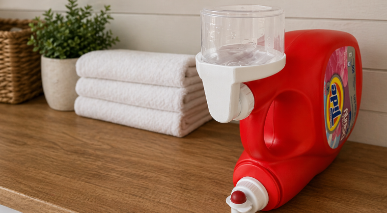 Laundry Detergent Cup Holder and Drain