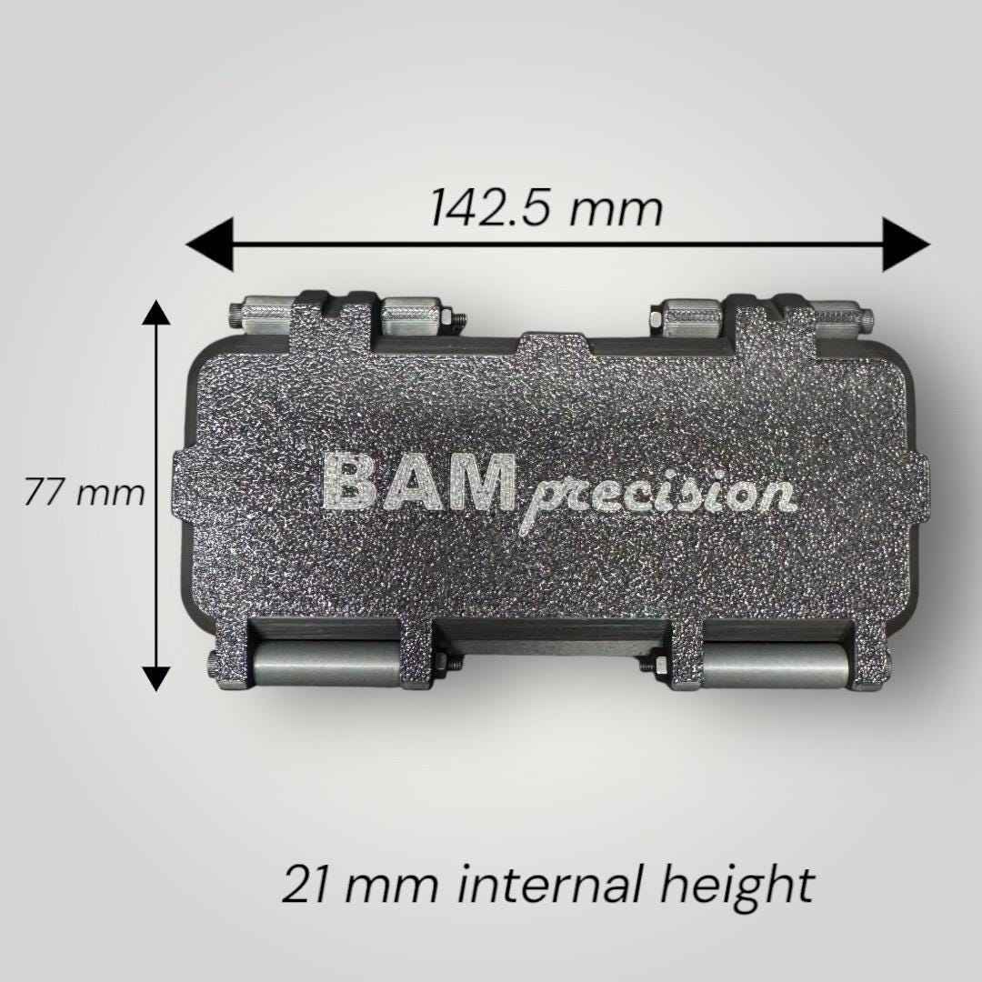 Rugged Gridfinity-compatible Travel Case | Personalized Text Lid