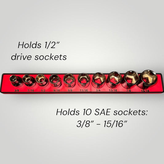 Modular Socket Organizer | 1/2β Drive SAE | Gridfinity Compatible | Custom Two-Tone Color