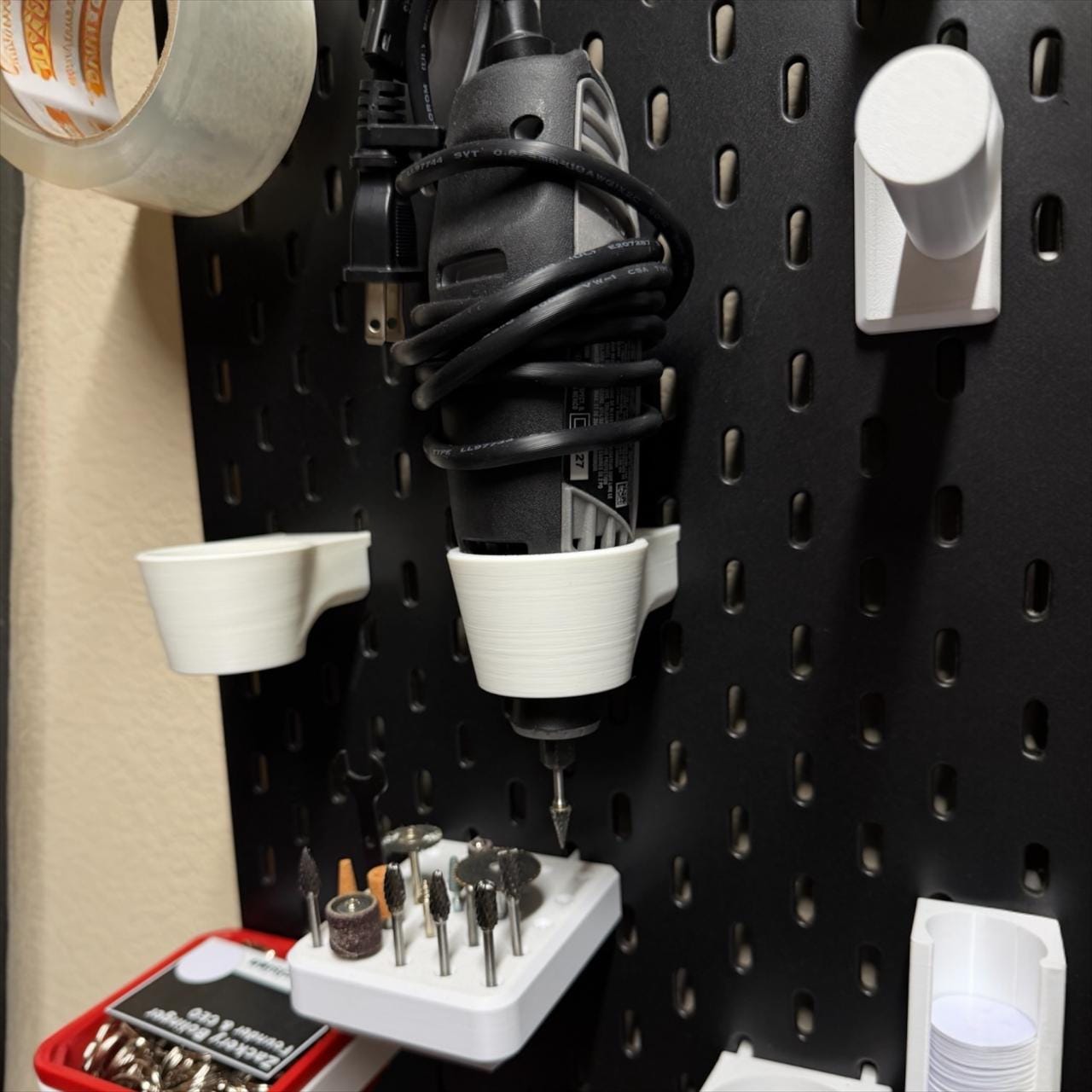 IKEA Skadis Dremel Mount and Bit Organizer | 3D Printed Tool Holder Set