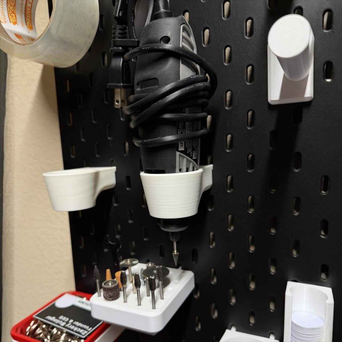 IKEA Skadis Dremel Mount and Bit Organizer | 3D Printed Tool Holder Set