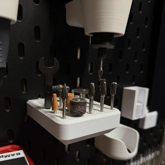 IKEA Skadis Dremel Mount and Bit Organizer | 3D Printed Tool Holder Set