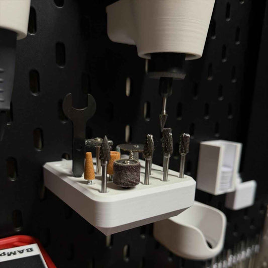 IKEA Skadis Dremel Mount and Bit Organizer | 3D Printed Tool Holder Set