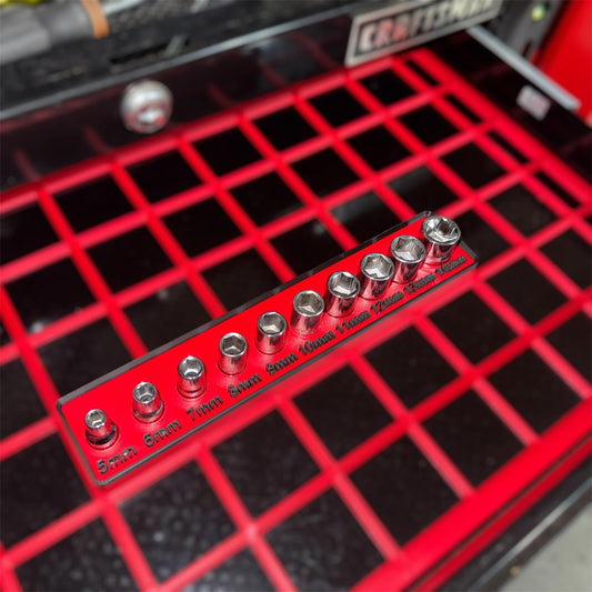 Modular Socket Organizer | 1/4β Drive Metric | Gridfinity Compatible | Custom Two-Tone Color