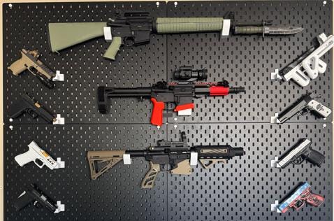 Pistol Mount for IKEA SKADIS I Accommodates 9mm Pistols I 6 Orientation Options