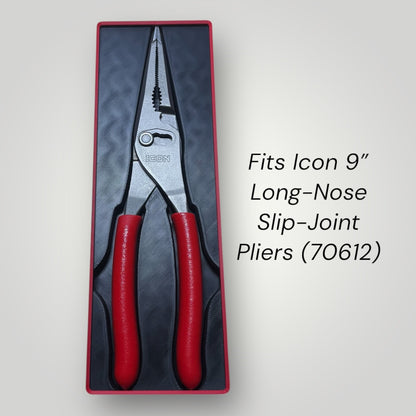 Tool Box Organizer for Icon 9" Long-Nose Slip-Joint Pliers (70612) | Gridfinity Modular Tray