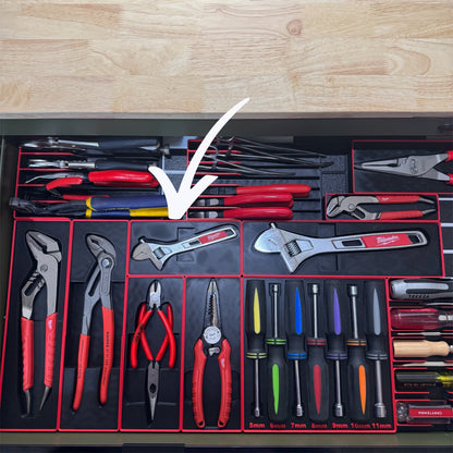 Tool Box Organizer for Milwaukee 6" Adjustable Wrench (48-22-7406) | Gridfinity Modular Tray