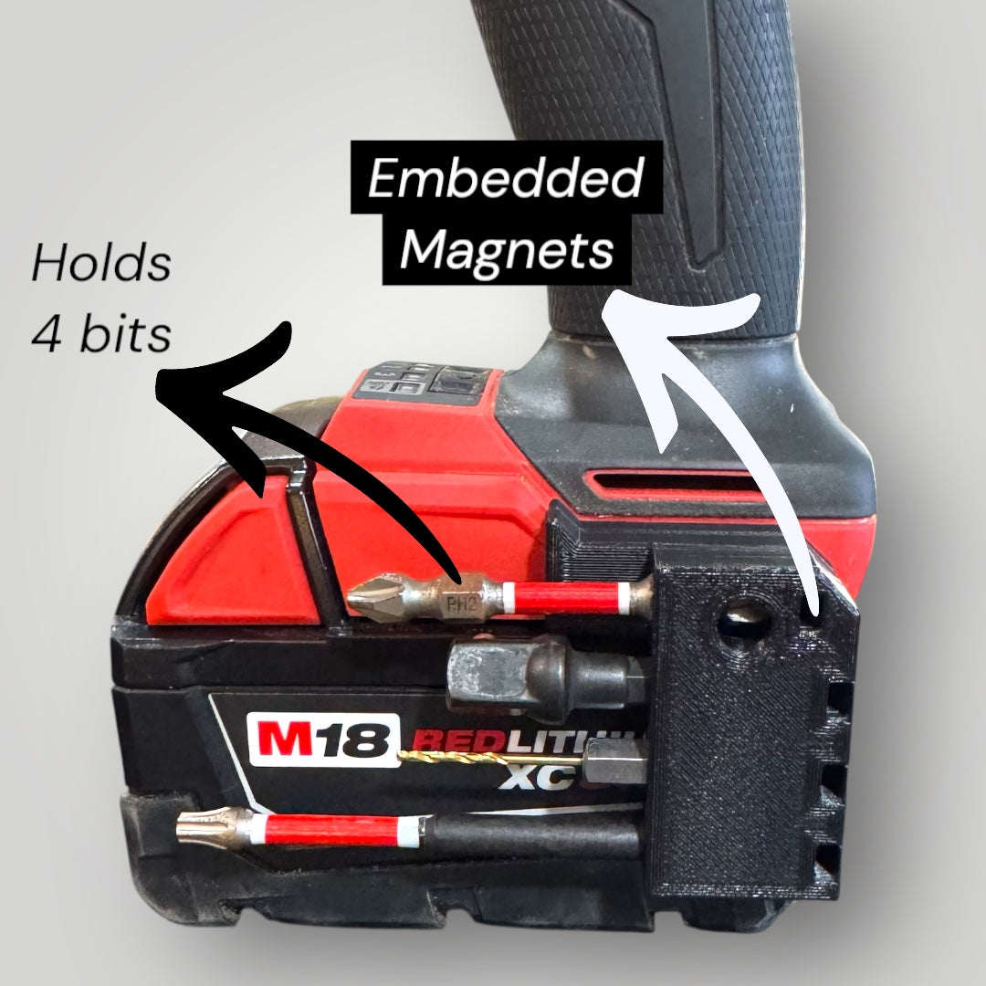 Magnetic 4-Bit Holder Attachment | Milwaukee M18 FUEL Impact & Hammer Drill (2953-20 & 2904-20)