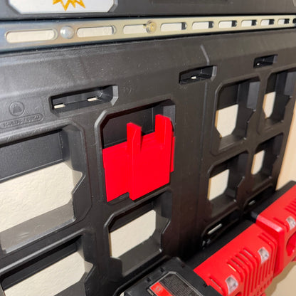 Mount for Milwaukee M18 Power Tools | Packout Wall & Organizer Box Compatible | Battery Slot Slide Mount