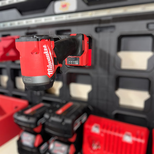 Mount for Milwaukee M18 Power Tools | Packout Wall & Organizer Box Compatible | Battery Slot Slide Mount