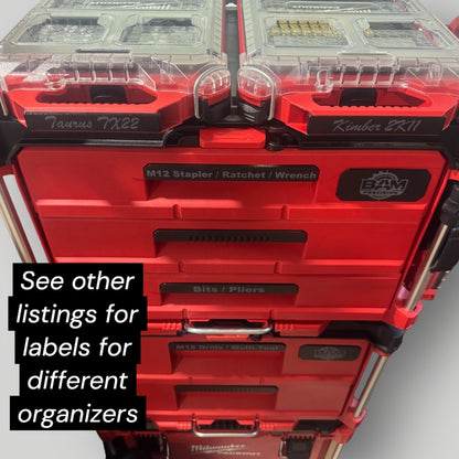 Custom Text Handle Label for Milwaukee Packout Low Profile Organizer (48-22-8436)
