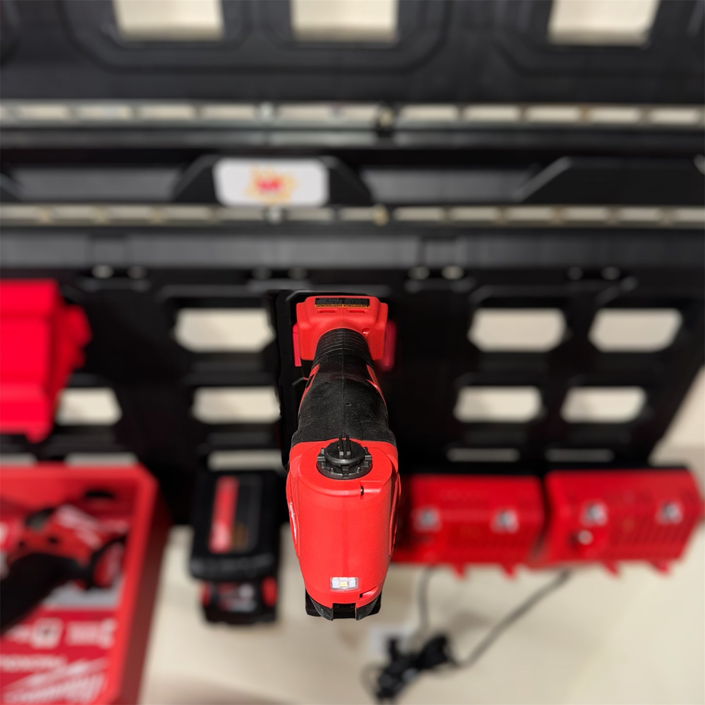 Mount for Milwaukee M18 Power Tools | Packout Wall & Organizer Box Compatible | Battery Slot Slide Mount