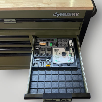 Custom Husky Tool Chest Drawer Organizer Base: Modular "Gridfinity" System for Husky 52in. x 20in. Tool Chest - BAMprecision