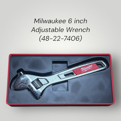 Tool Box Organizer for Milwaukee 6" Adjustable Wrench (48-22-7406) | Gridfinity Modular Tray
