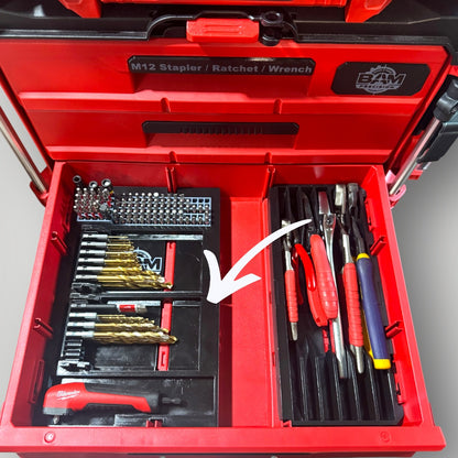 Modular Hex Bit Drawer Organizer Insert | Milwaukee Packout 2 & 3 Drawer (48-22-8442 / 48-22-8443)