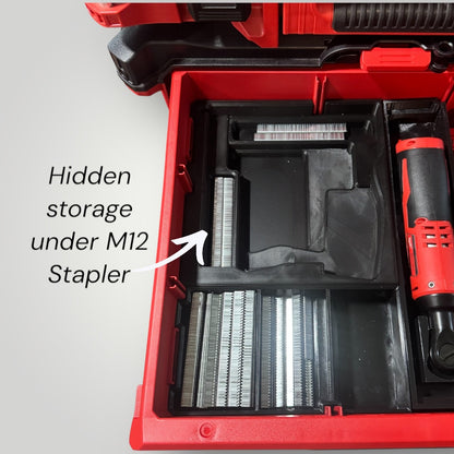 Custom M12 Stapler 1/2-Drawer Insert For Milwaukee Packout 2 & 3 Drawer (48-22-8442 / 48-22-8443)