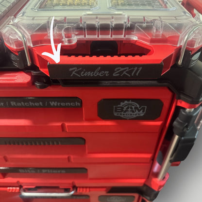 Custom Text Handle Label for Milwaukee Packout Low Profile Organizer (48-22-8436)