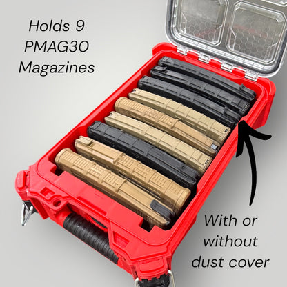Milwaukee PACKOUT Insert for 9 Magpul PMAG 30 Magazines | Fits 48-22-8435 | AR-15 Mag Organizer