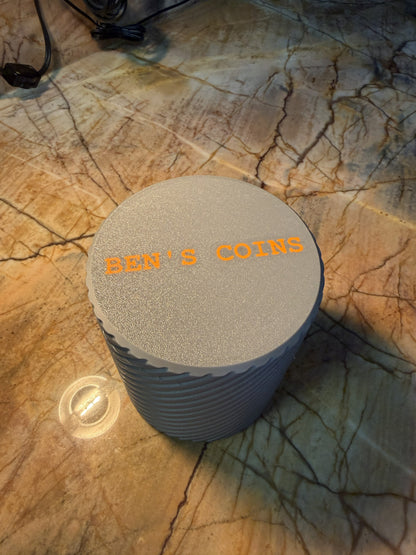 Coin Organizer / Jar / Customizable / 5"x4.25"