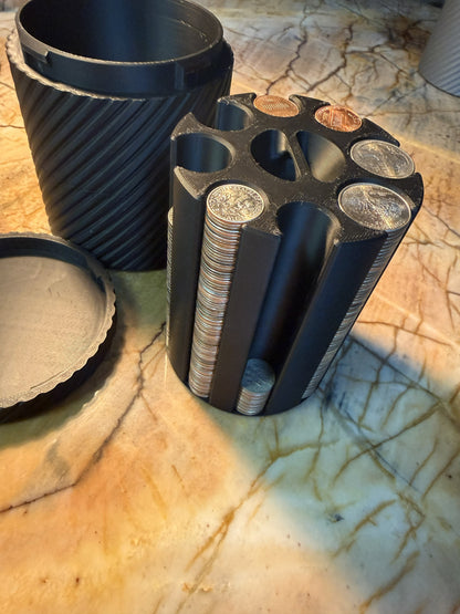 Coin Organizer / Jar / Customizable / 5"x4.25"
