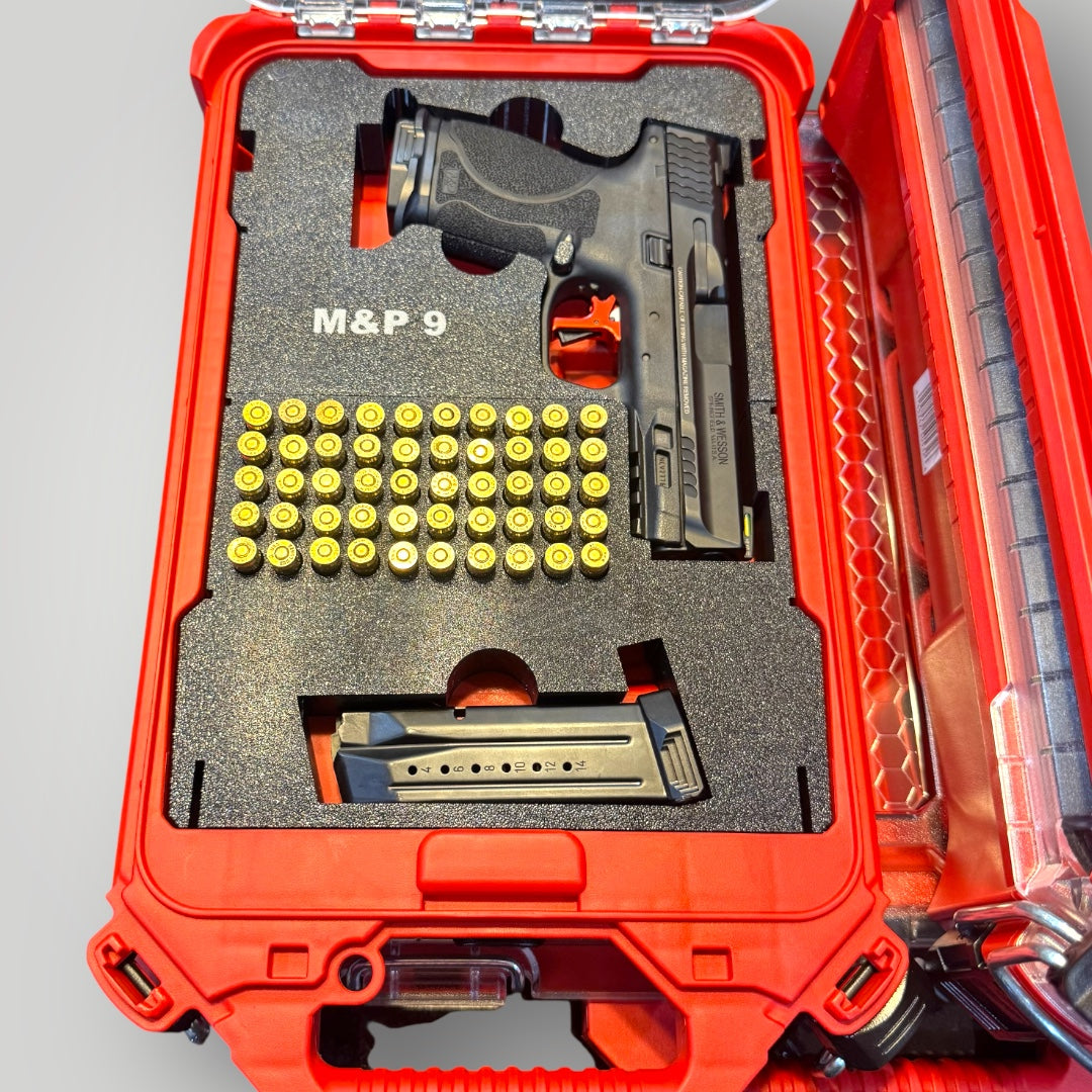 Custom Smith & Wesson Pistol Insert for Milwaukee Packout (48-22-8436) – Holds 1 Handgun, 1 Magazine, & 50 rounds