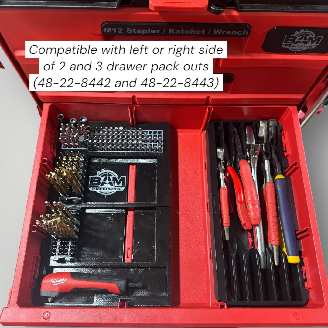 Modular Hex Bit Drawer Organizer Insert | Milwaukee Packout 2 & 3 Drawer (48-22-8442 / 48-22-8443)