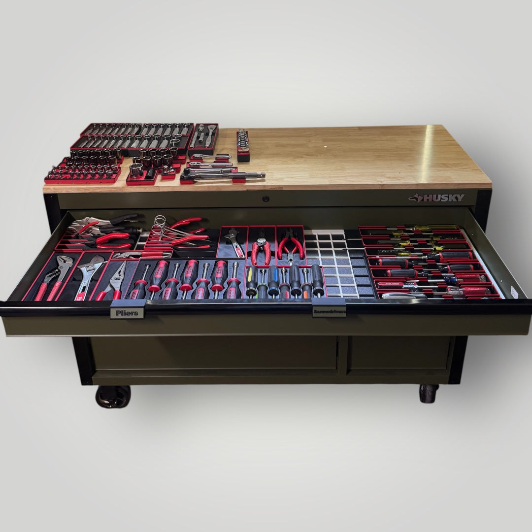 Custom Husky Tool Chest Drawer Organizer Base: Modular "Gridfinity" System for Husky 52in. x 20in. Tool Chest - BAMprecision