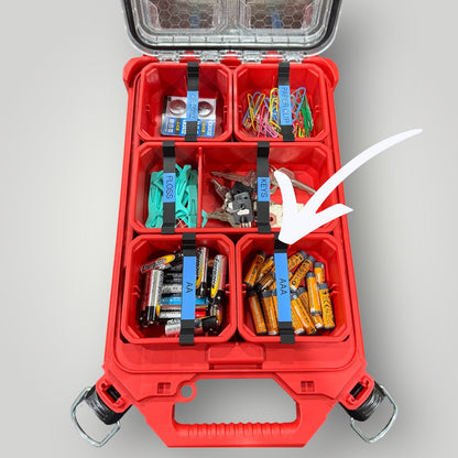 Label Strips for Milwaukee Packout Shallow Bins – Custom-Fit, Low-Profile Design