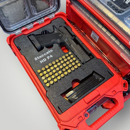 Custom Staccato Pistol Insert for Milwaukee Packout (48-22-8436) – Holds 1 Handgun, 1 Magazine, & 50 rounds