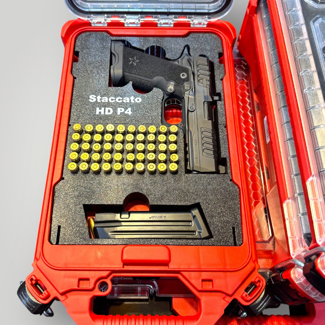 Custom Staccato Pistol Insert for Milwaukee Packout (48-22-8436) – Holds 1 Handgun, 1 Magazine, & 50 rounds