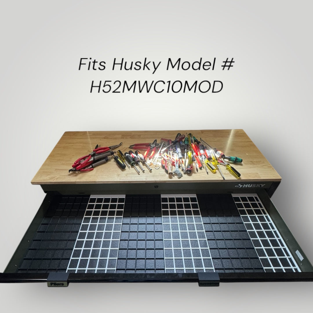 Custom Husky Tool Chest Drawer Organizer Base: Modular "Gridfinity" System for Husky 52in. x 20in. Tool Chest - BAMprecision