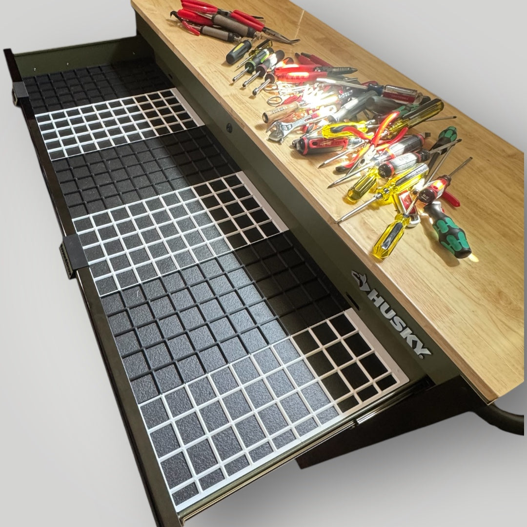 Custom Husky Tool Chest Drawer Organizer Base: Modular "Gridfinity" System for Husky 52in. x 20in. Tool Chest - BAMprecision