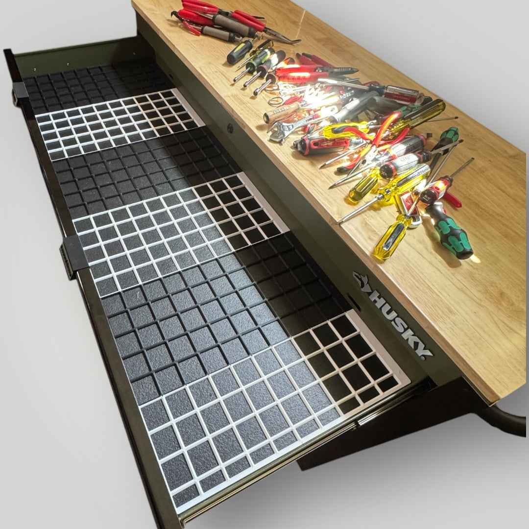 Custom Husky Tool Chest Drawer Organizer Base: Modular "Gridfinity" System for Husky 52in. x 20in. Tool Chest