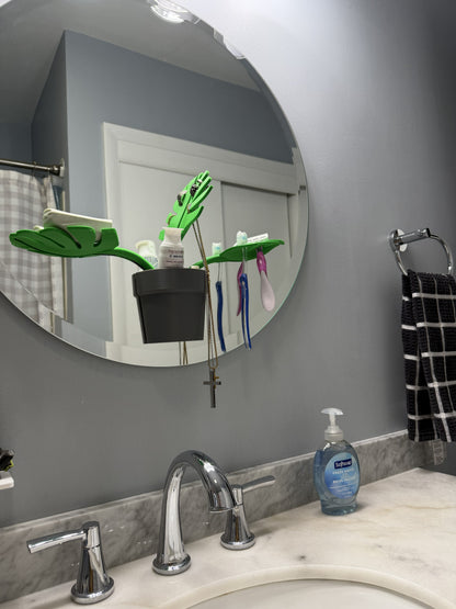 Monstera Bathroom Organizer - Mirror Mount
