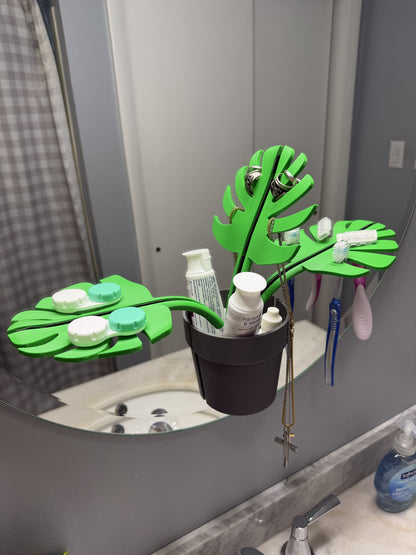 Monstera Bathroom Organizer - Mirror Mount