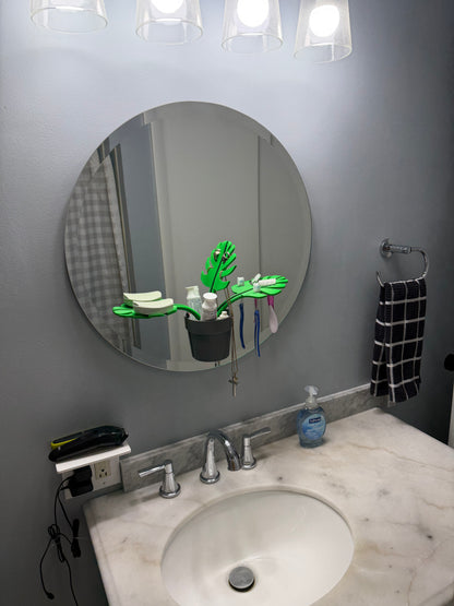 Monstera Bathroom Organizer - Mirror Mount
