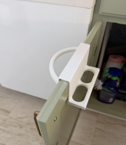 Cabinet Door Towel and Spray Bottle Holder