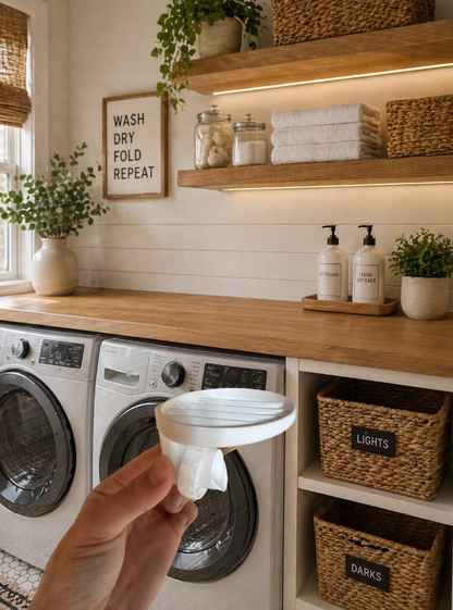 Laundry Detergent Cup Holder and Drain