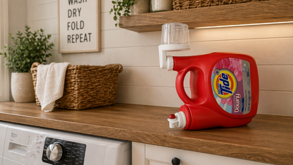 Laundry Detergent Cup Holder and Drain