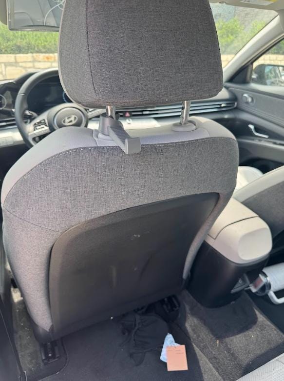3D Printed Car Headrest Hook – Hang your groceries, purses, bags, etc.
