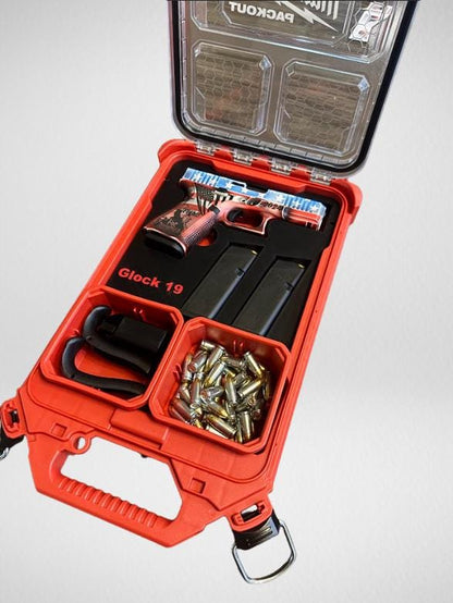 Custom Milwaukee Packout Insert For Compact Pistol – Gun Case Insert with Mag Slots & Cup Space