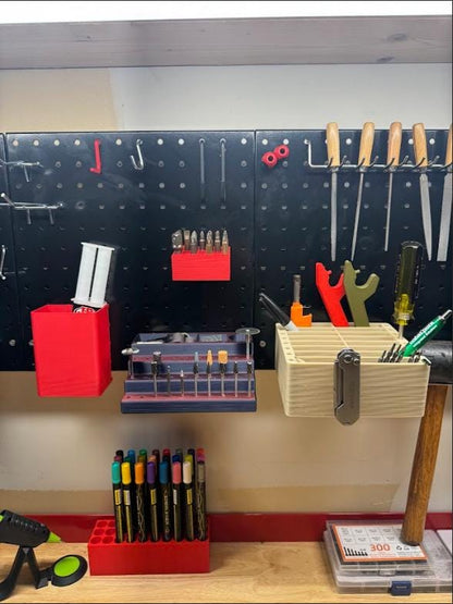 Custom Pegboard Attachments - Modular Set for Files, Bits, Pliers & More