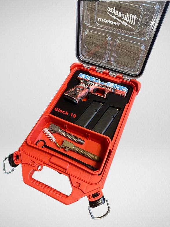 Custom Milwaukee Packout Insert For Compact Pistol – Gun Case Insert with Mag Slots & Cup Space