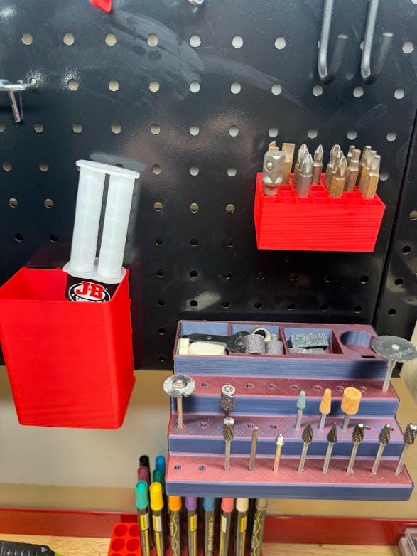 Custom Pegboard Attachments - Modular Set for Files, Bits, Pliers & More