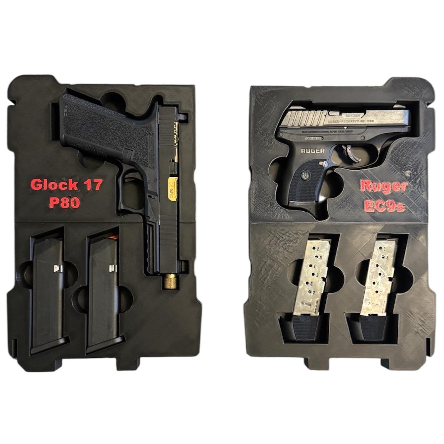Custom Gun Insert for Milwaukee Packout (48-22-8431) – Holds 2 Pistols + 4 Magazines