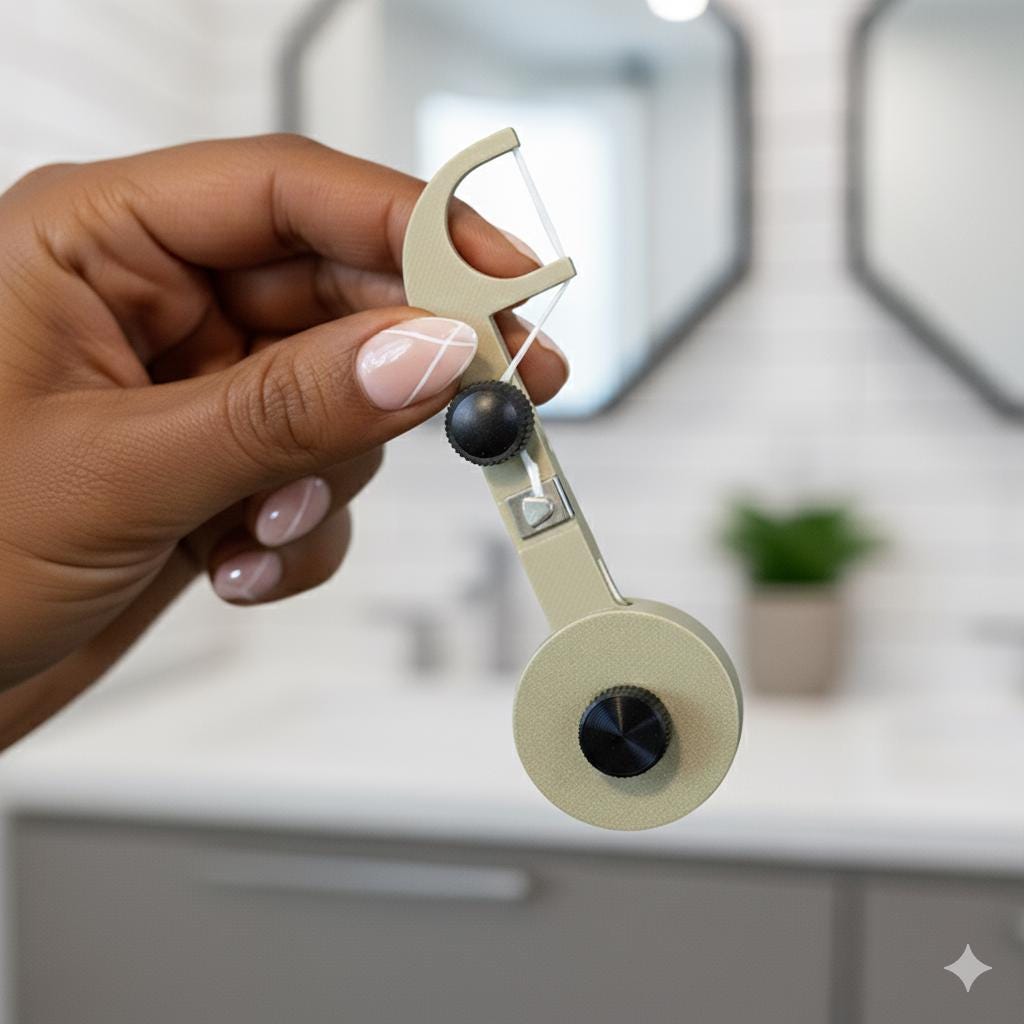 Reusable Floss Stick – Holds Full Roll of Floss | Eco-Friendly & Refillable Design