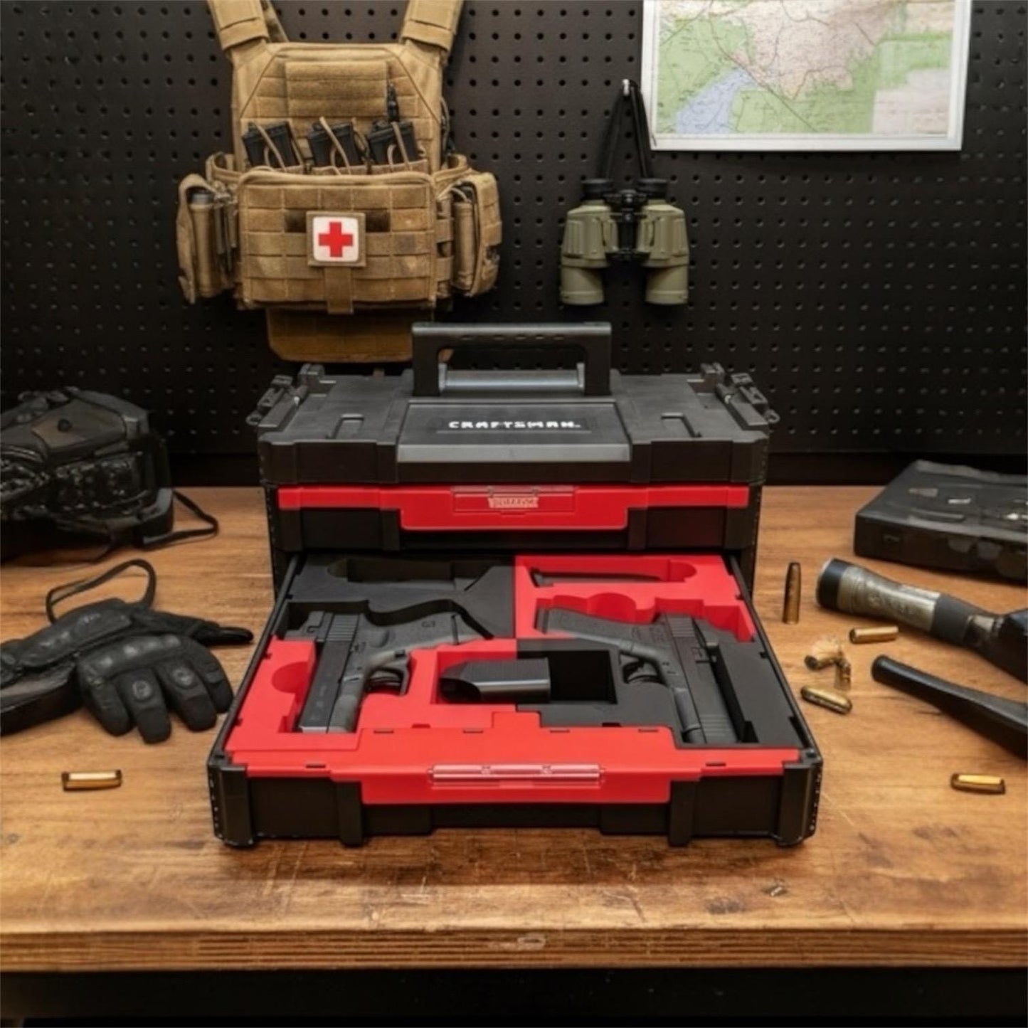Craftsman/DeWalt Gun Case - 3D Printed Gun Case Insert for Craftsman Versastack/DeWalt Tstak